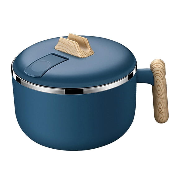Speedy Ramen Cooker Ramen Bowl Ensaladera con asas Tazón de servir portátil Tazón de sopa Tazón de fideos para Picnic Cocina Hogar Cocina instantánea Azul