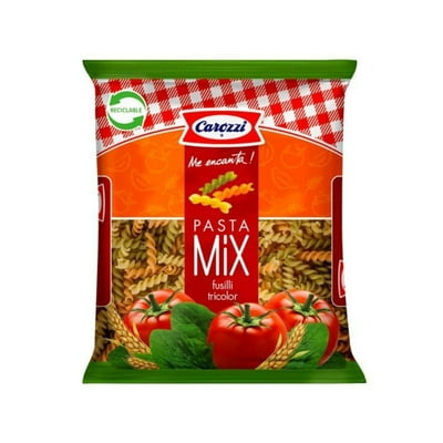 Fideo Pasta Mix Fusilli Tricolor Bolsa 400 G Carozzi