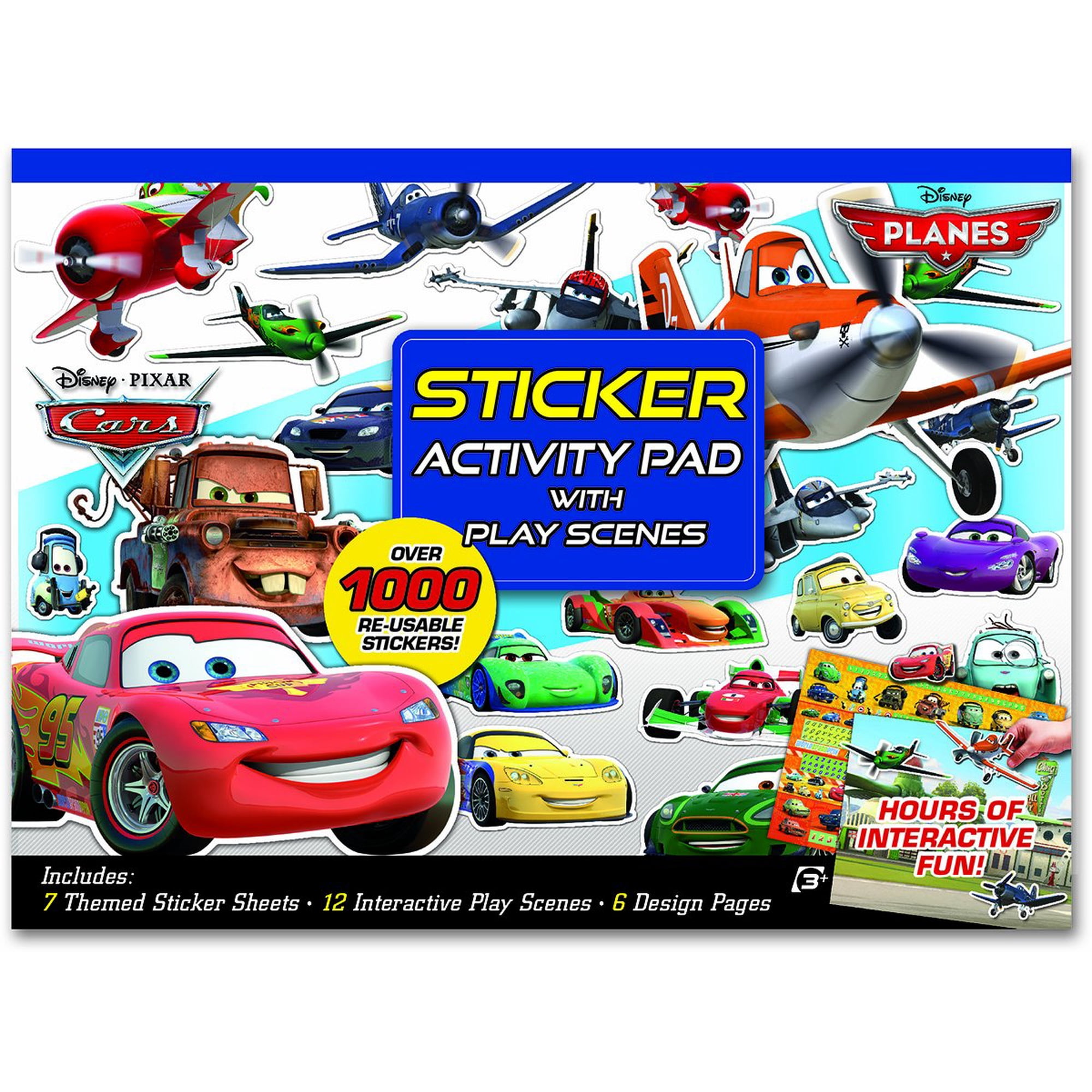 Adhesivo Para Actividades Con 1000 Pegatinas Para Coches Y Aviones Disney Pixar