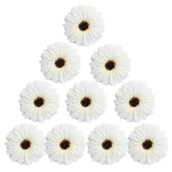 10 piezas de gerbera artificial margarita flores cabezas para diy crema
