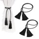 thumbnail image 1 of Uxcell Borlas para Cortinas, Sujetadores de Cortinas con Borlas para el Hogar Negro 2 unidades, 1 of 6