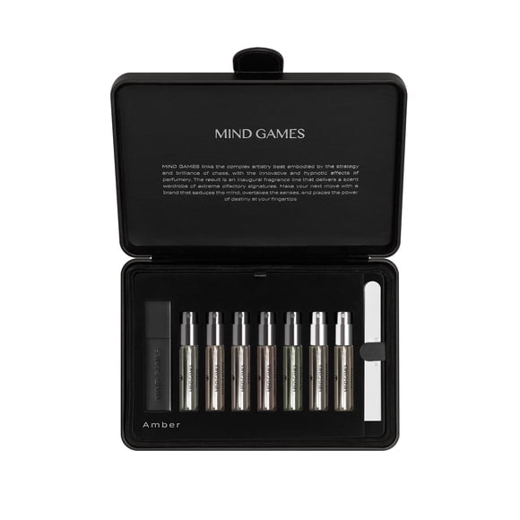MIND GAMES Set de Descubrimiento Olfativo Ámbar de 7 Piezas, 7,5 mL