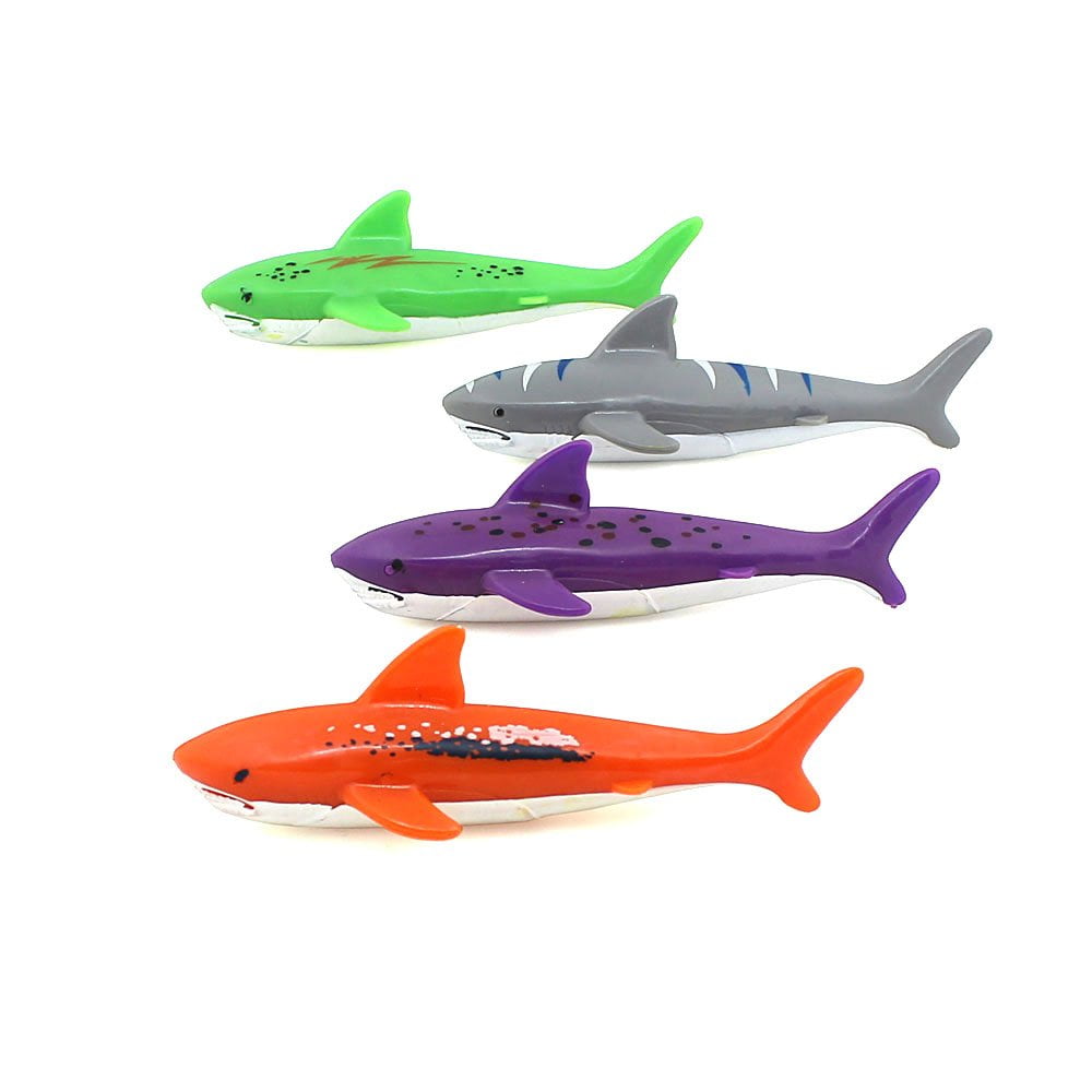 Juguete Para Piscina De Buceo Zhfuys Diving Torpedo Shark Para Niños, Paquete De 4
