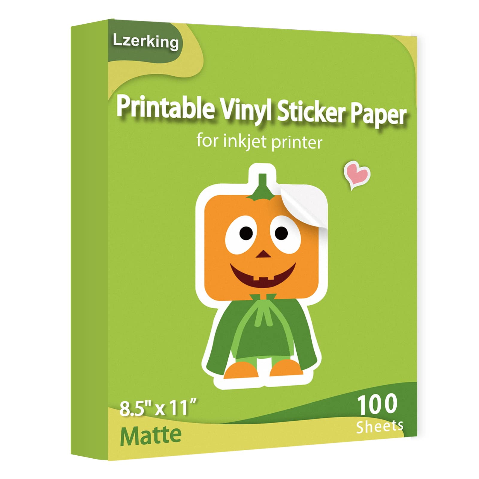 Impresora De Inyección De Tinta Lzerking De Papel Adhesivo De Vinilo Imprimible, 100 Hojas