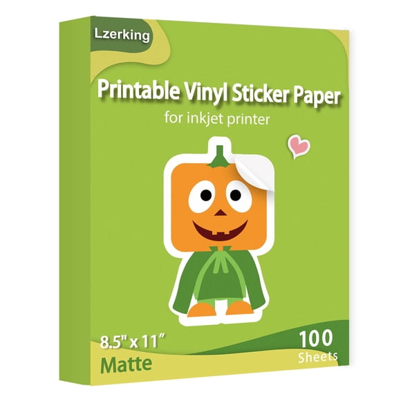 Impresora de inyección de tinta Lzerking de papel adhesivo de vinilo imprimible, 100 hojas