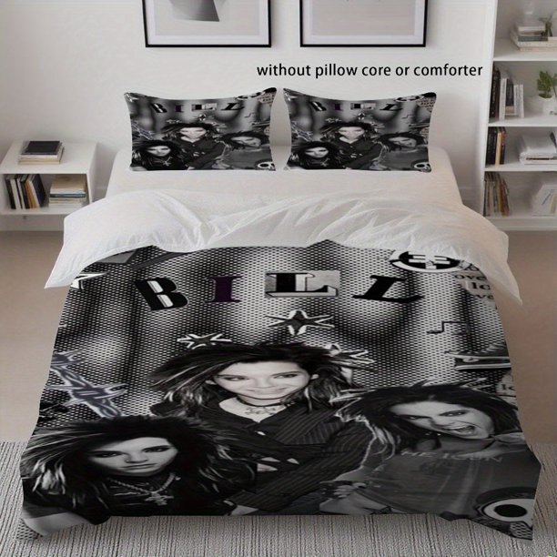 3pcs Bill Kaulitz Patchwork Printed Duvet Cover Set Comfortable and Warm