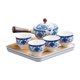 thumbnail image 5 of Tetera De Cerámica Con Asa Lateral Para Tetera De Viaje Azul Claro Con Tazas, 5 of 5