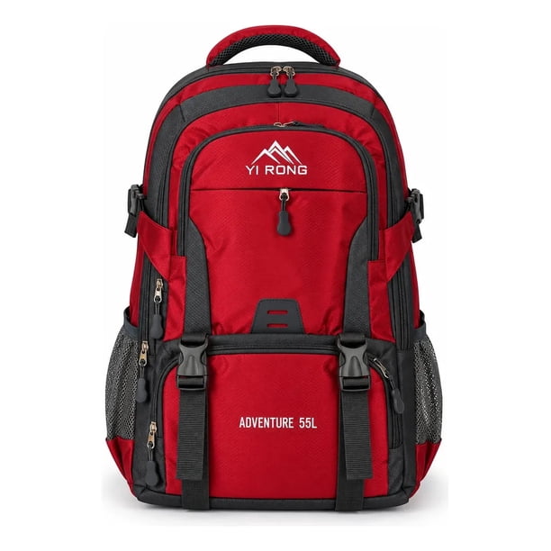 Mochila Trekking 55 L Gran Capacidad con 5 Compartimientos y Ajustes