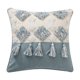 thumbnail image 5 of Throw Pillow Cover Tufted Tassel Skin Friendly Home Decor White Blue Square, 5 of 5