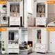 thumbnail image 3 of 71" Tall Metal Wardrobe Cabinet with 2 Drawers and Hanging Rod, 2 Doors Wardrobe Closet with Shelf for Bedroom, Office, Laundry Room,Entryway ,Foyer,Guesthouse (White), 3 of 3