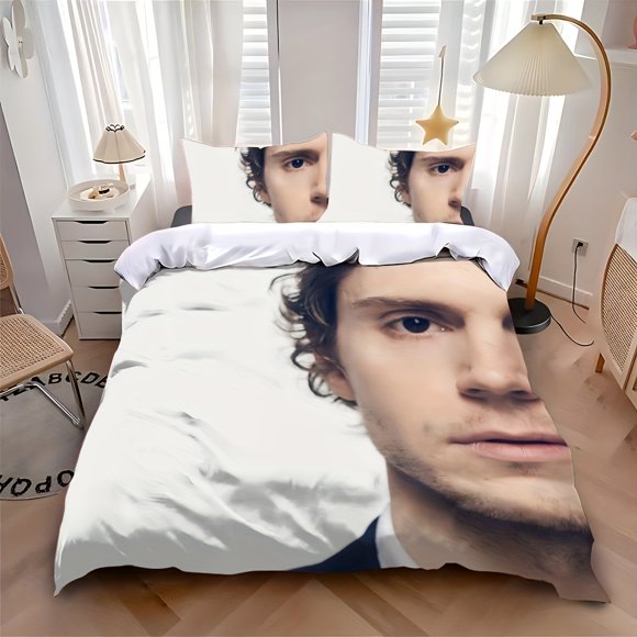 E-Evan P-Peters Fashion Hot Printed Pattern 3pcs Bedding Set Appropriate for All Seasons Available in Single
