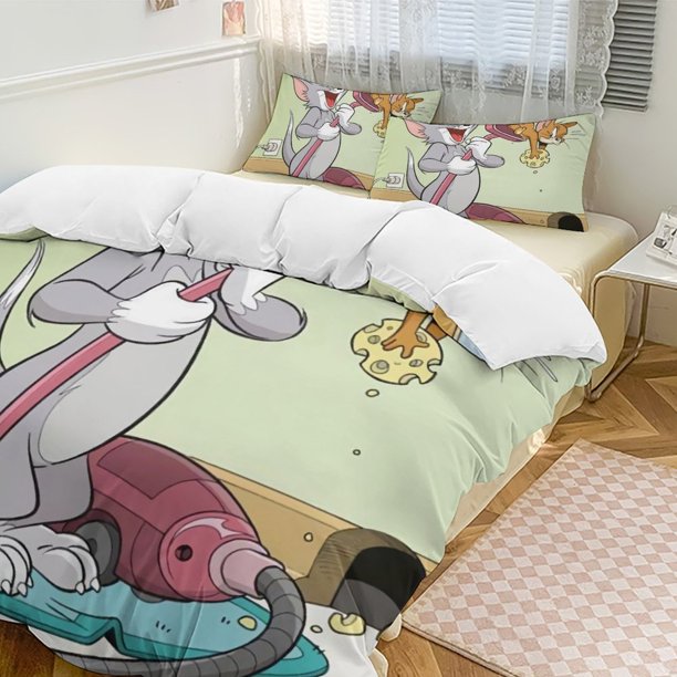Tom And JerryCartoon Collection 3-Piece Comforter Set, Personalized Bedding Decor for Kids And Teens Bed Sheets