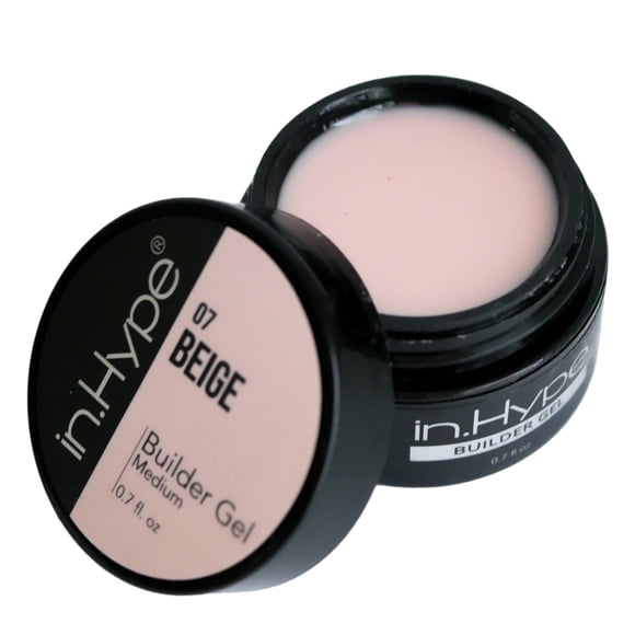 Gel protector UV/LED Hard Builder para extensiones de uñas, beige, #7 IN.HYPE