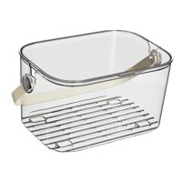 Magideal - Cesta Para Carritos De Ducha, Organizador De Artículos De Tocador, Diseño Transparente, Cesta De Almacenamiento Multiusos Con Tapa Para Cocina, Dormit