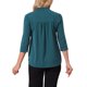 thumbnail image 3 of INSPIRE CHIC Tops de Mujer con Manga 3/4 Cuello en V Blusas Plisadas de Trabajo Elegantes Casual Modernas de Verano S Azul Pavo Real, 3 of 6