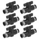 thumbnail image 1 of Uxcell 8mm (3/10") Válvula de bola de accesorios de conexión rápida, 6 piezas 0-60 grados BUC Válvula de control de flujo de aire Conectores rectos rápidos para sistema neumático de tuberías, negro, 1 of 6