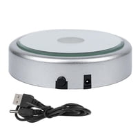 Magideal - Base De Pantalla Led, Base De Luz, Soporte De Exhibición Redondo Iluminado, Soporte De Pantalla Led, Base De Luz Led Colorida, Para Estatuas De Joyerí Plata
