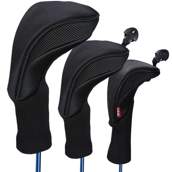 Juego de fundas para cabezas de palo de golf LONGCHAO para conductor Fairway, 3 unidades