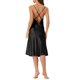 thumbnail image 3 of INSPIRE CHIC Camisón de Satén con Escote de Cuello de Mujer sin Mangas y Espalda Descubierta, Vestido de Dormir Midi con Abertura Lateral XS Negro, 3 of 6