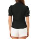 thumbnail image 3 of INSPIRE CHIC Camisa Esencial de Oficina para Mujer con Mangas Abullonadas y Cuello de Punto, Botonadura Frontal, Talla M, Color Negro, 3 of 7