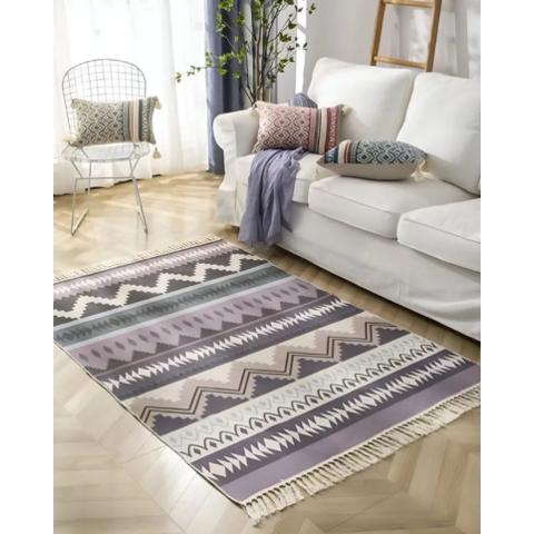 Diana - Alfombras De Lino 160 X 200 Elegantes Con Flecos