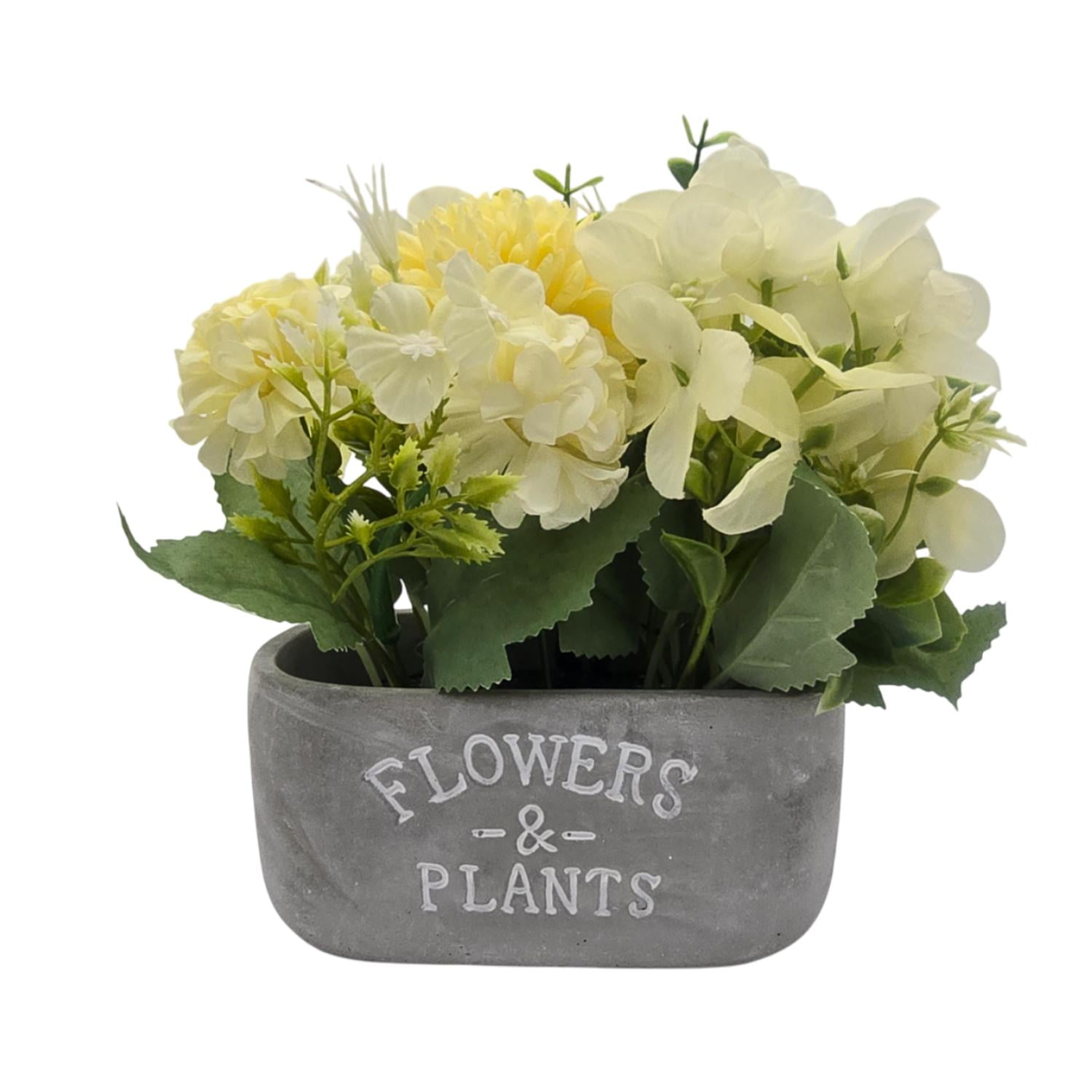 Fliperex - Planta Artificial Macetero De Cemento Flowers And Plants Beige