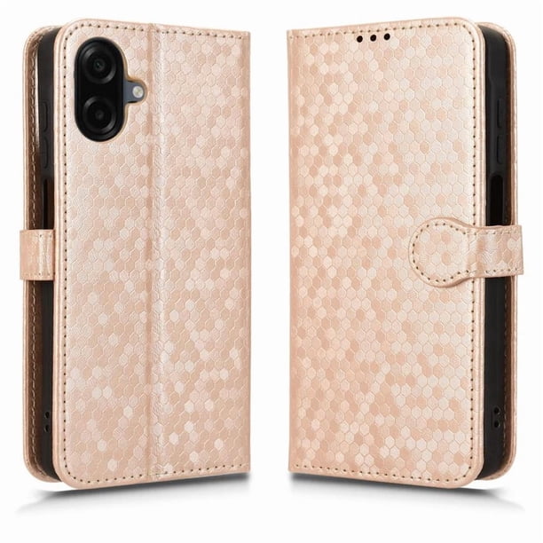Funda Cartera Lunares Samsung galaxy A07 con Tarjetero, Correa y Soporte Oro