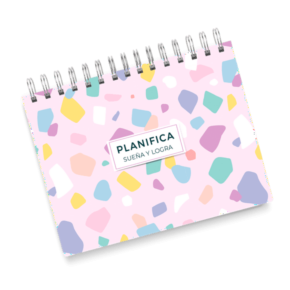Planner anual horizontal Terrazo 12 meses no fechados