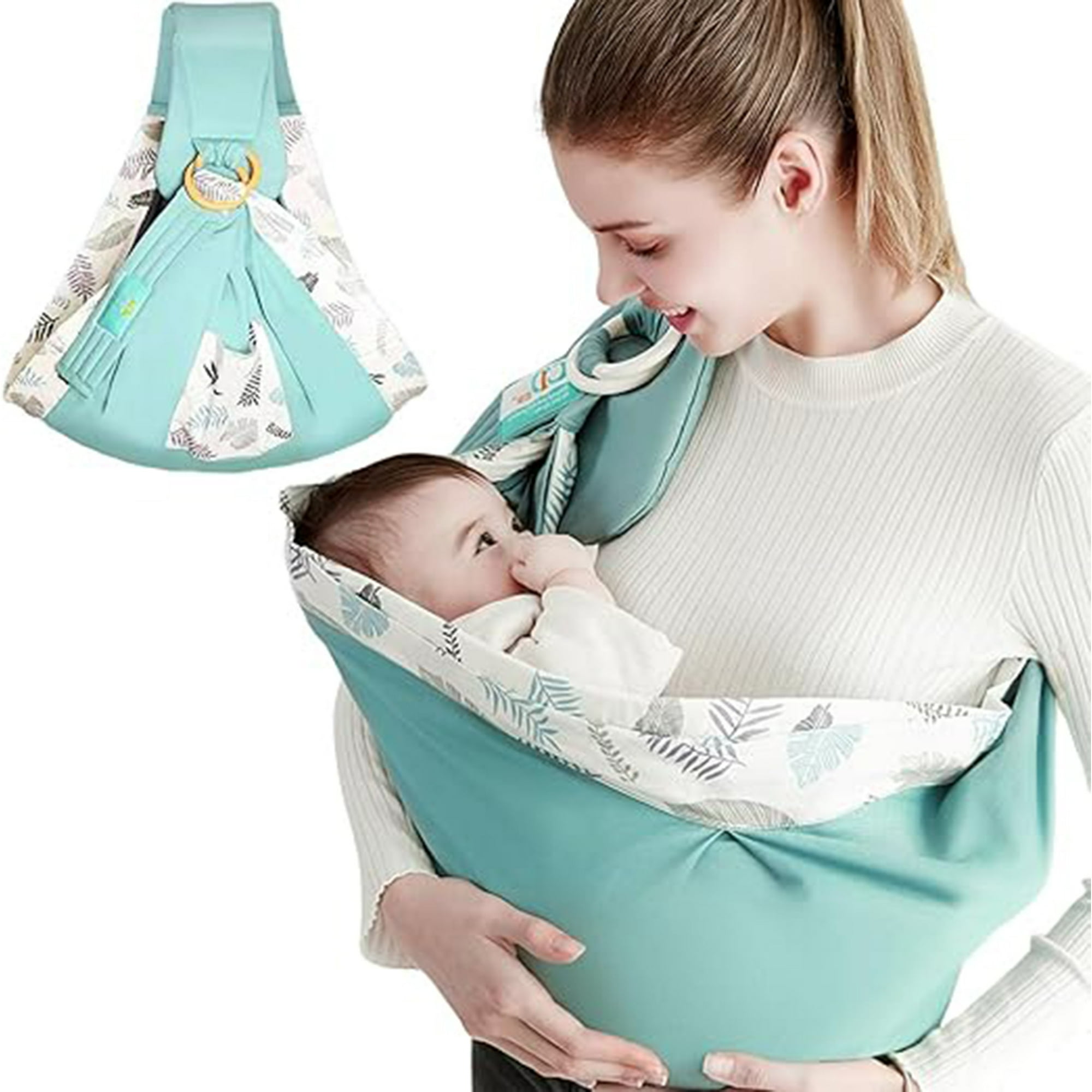 Veatool - Canguro Para Bebé, Bebé Ergonomico, Cangurera Portabebé Para Niños De 0 A 24 Meses, Ajustable A Varias Posiciones, Cómodo Y Transpirable, Se Puede Utilizar Como Cobertor De Lactancia (verde)