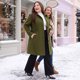 thumbnail image 3 of GRACE & GRANDEUR Abrigos de Invierno para Mujer Tallas Grandes Chaquetas de Un Solo Pecho Abrigos Largos 4X Verde Militar, 3 of 8