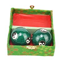 Ioensy - Bolas De Baoding Portátiles Con Caja De Almacenamiento Duraderas Para Niños, Ancianos, Padres, Tai Chi Verde