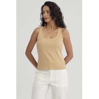 Fashionspark - Polera Mujer Lisa Doble Capa Camel