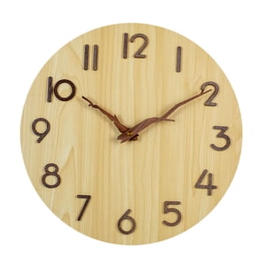 Magideal - Reloj De Pared Colgante, Reloj De Tiempo, Moderno, Silencioso, Rústico, Creativo, Silencioso, Redondo, Para Comedor, Oficina, Baño, Estudio, Interior