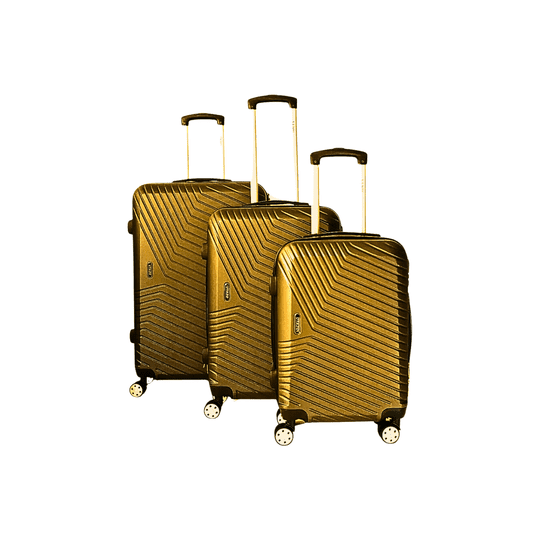 Importclick - Set 3 Maletas Equipaje Cabina Ruedas Dorado