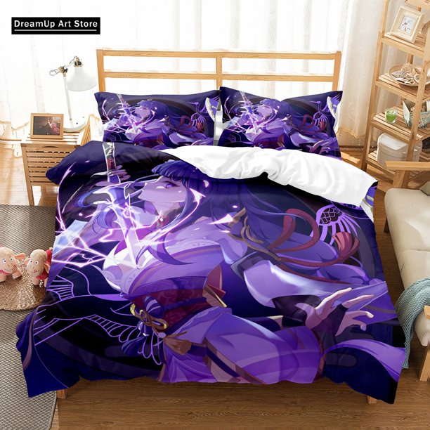 Anime Beelzebul Genshin Impact Bedding Set Boys Girls Duvet Cover Pillowcase Bed Adult Bedroom