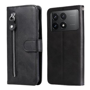 Gangxun - Funda Con Cremallera Para Xiaomi Poco F6 Pro, Carcasa Cartera De Cuero Pu Con Soporte Y Tarjetero