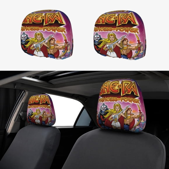 She-Ra: La Princesa del Poder Funda Protectora Universal para Reposacabezas de Coche, Funda Elástica para Reposacabezas de Asiento de Auto, Funda de Tela Antipolvo, Accesorios de Interior 2 Piezas