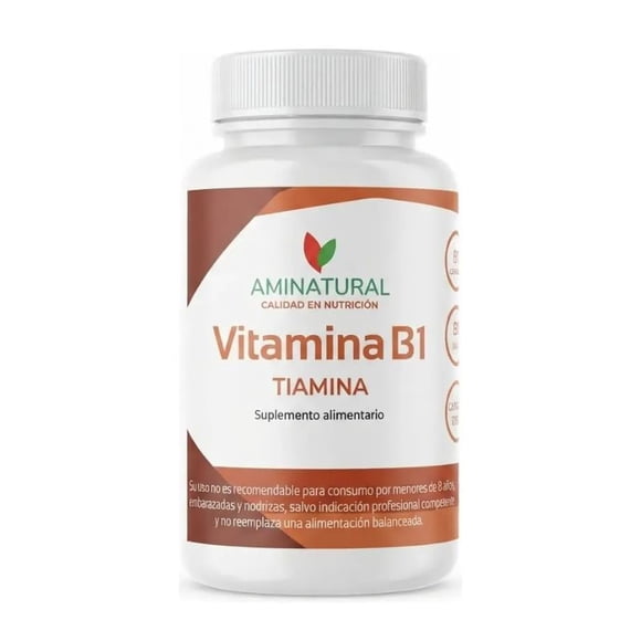 Vitamina B1 Tiamina Aminatural 510 mg 60 Cápsulas