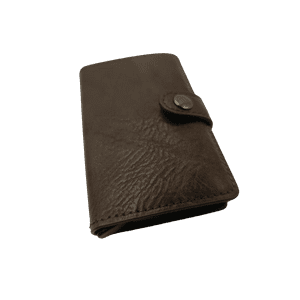 Pios - Billetera Y Tarjetero Rfid Anti-Clonación Con Clip De Cierre Café Oscuro