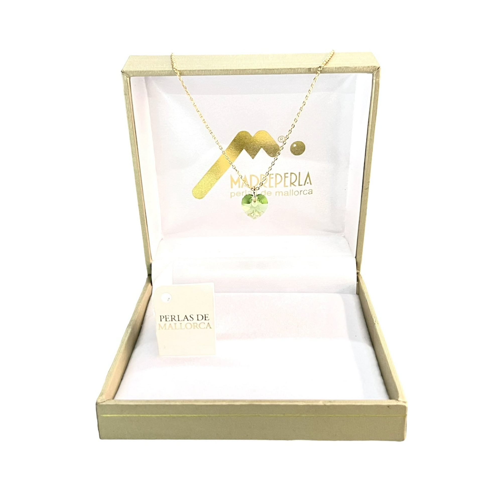 Mallorca - Collar Enchapado En Oro Colgante Corazón Color Esmeralda