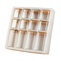 Magideal - 12 Piezas Recipiente Hermético Tarros De Especias De Vidrio Con Tapa Organización De Despensa Multifuncional Tarro De Almacenamiento De Alimentos Para