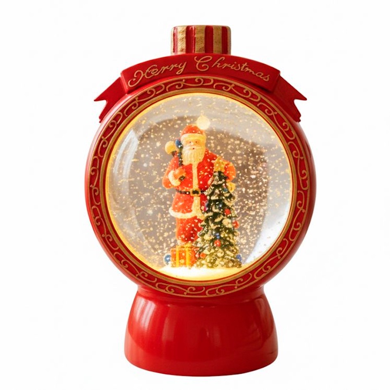 Wakeshome - Adornos Navideños Caja De Música Globo Con Copos De Nieve