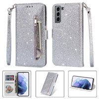 Funda Para Foxdock Elegante Funda Samsung Galaxy S21 Plus 5G Glitter Con Cremallera-Ideal Para El Uso Diario