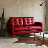 Latam Home - Sofa Napoles 2 C Cuero Kentucky Rojo