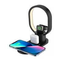 Total Upgrate - Estación De Carga Rápida 15W Inalámbrica 4 En 1 Negro