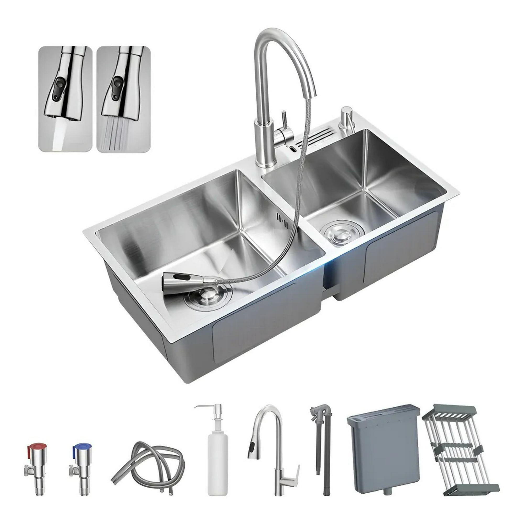 Genérica - Lavaplatos 80x45cm Multifuncional Traje Acero Inoxidable