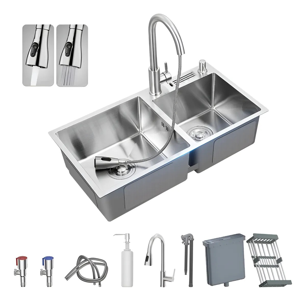 Genérica - Lavaplatos 80X45Cm Multifuncional Traje Acero Inoxidable