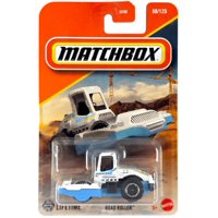 Hot Wheels - Vehículo De Juguete Matchbox Road Roller Diecast A Escala 1:64 Azul