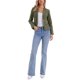 thumbnail image 2 of INSPIRE CHIC Chaqueta de Jean Elástica para Mujer de Regreso a Clases con Cuello de Solapa y Un Botón de Manga Larga Chaquetas de Trabajo de Mezclilla L Verde Oliva, 2 of 6