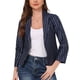 thumbnail image 1 of INSPIRE CHIC Chaqueta de regreso a clases para mujer, blazer abierto, traje corto de verano para el trabajo, azul marino XL, 1 of 6